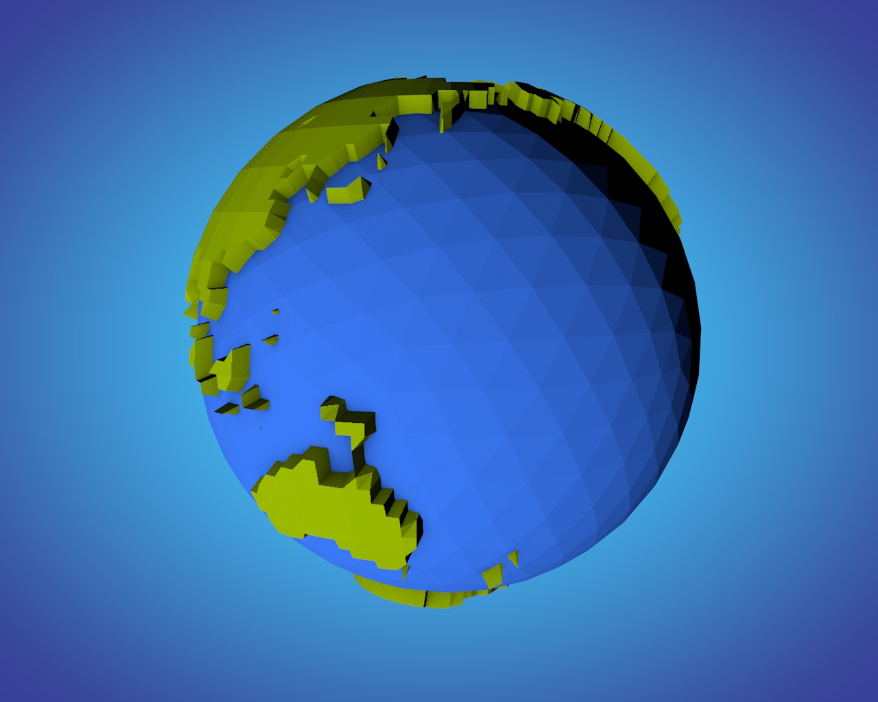 多边形地球 - C4D之家 - 1.jpg