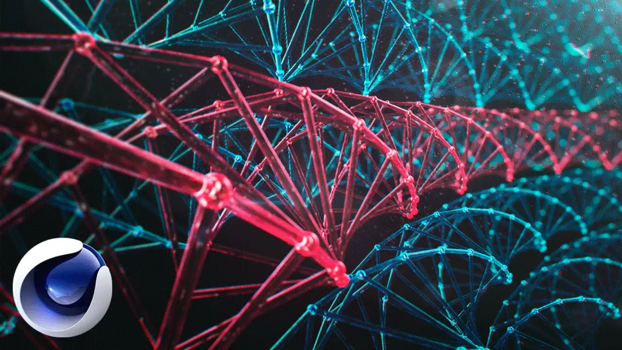 C4D制作DNA原子排列模型教程（含工程文件）The array of atoms in Cinema 4D