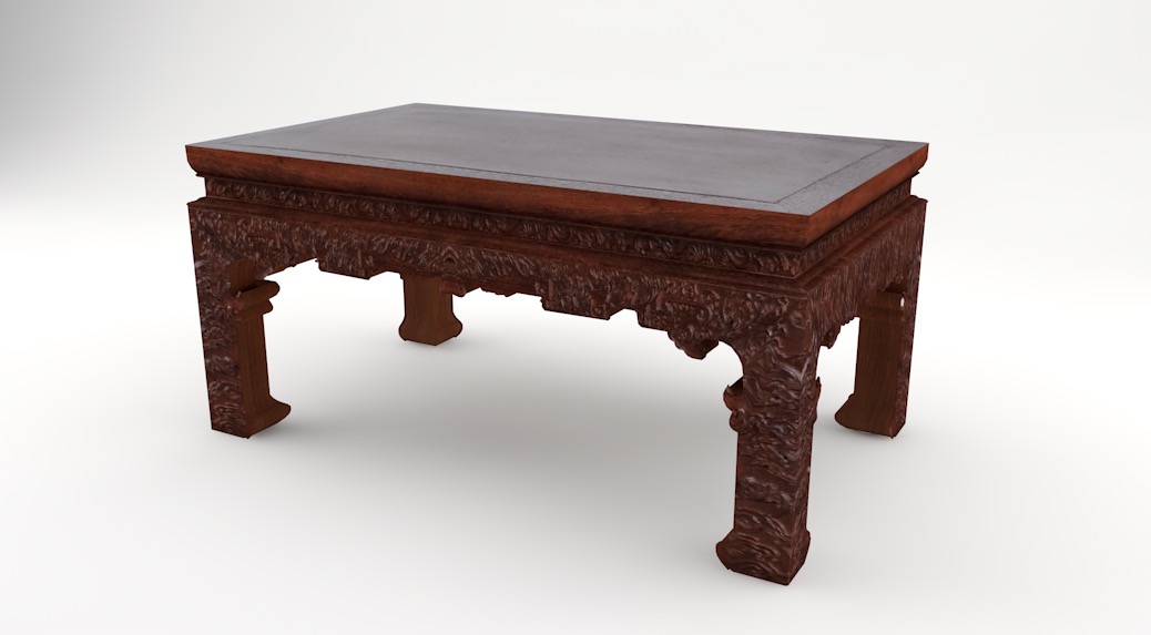 中式仿古家具：尾凳C4D模型