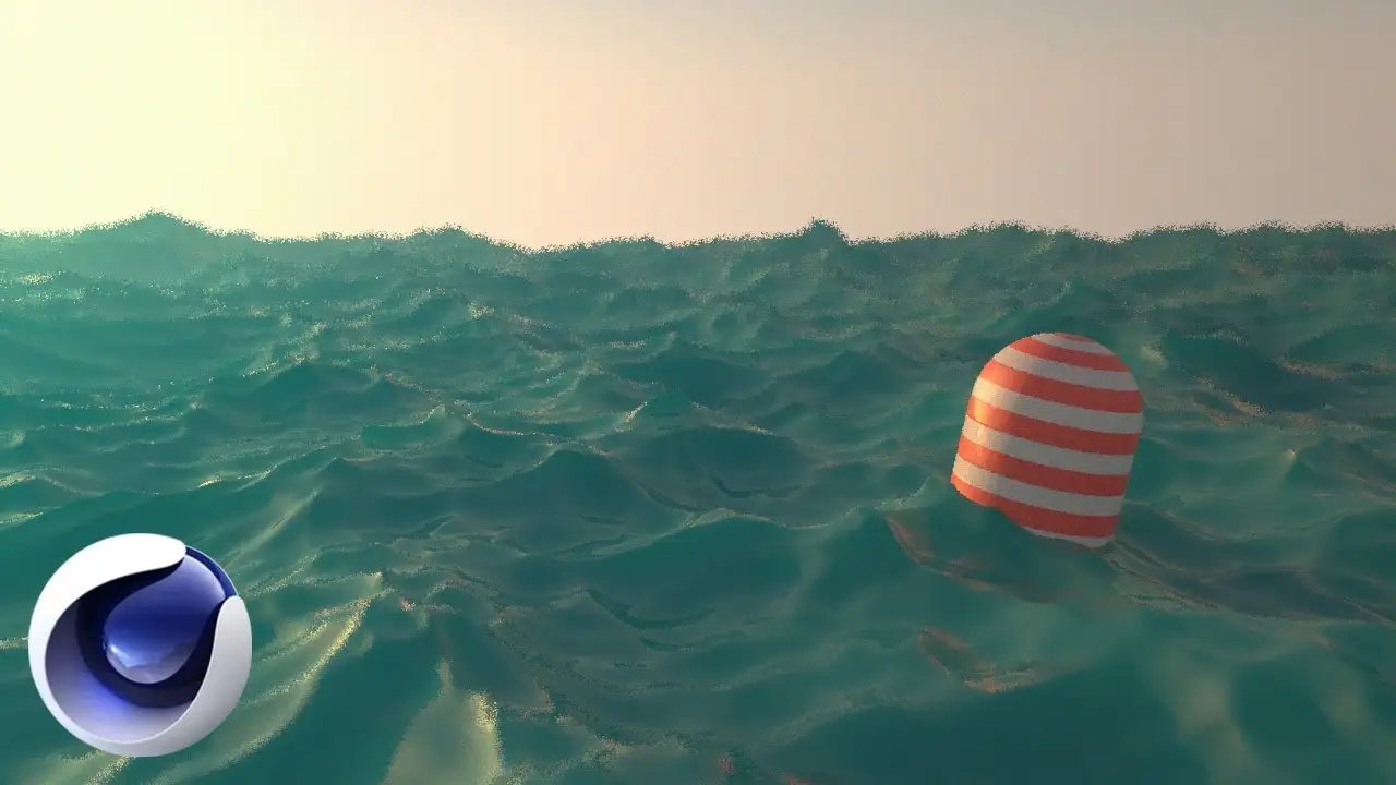 C4D使用海洋插件HOT4D制作海洋漂浮物教程（含工程文件）