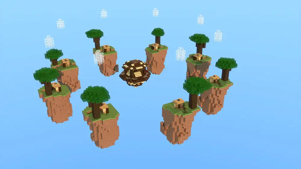5个悬浮岩石《我的世界》像素模型 Mapas SkyWars Cinema 4D