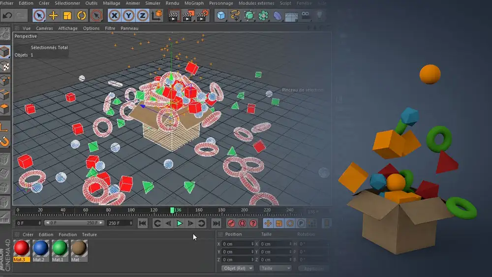 C4D魔法箱动画教程：制作从纸箱中跳出各种模型的教程