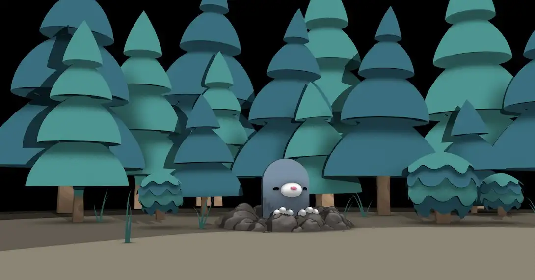 C4D卡通森林动画VR全景工程文件 VR camp scene