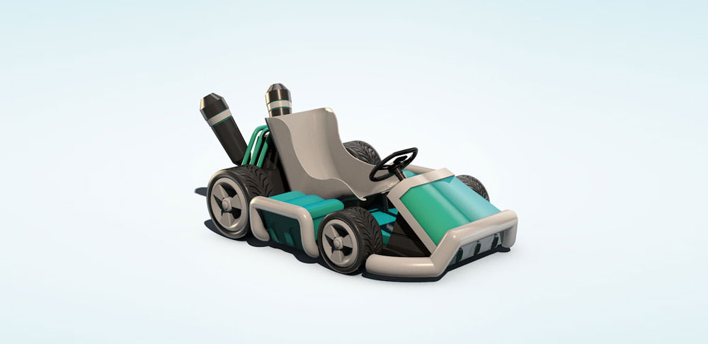 卡丁车C4D模型 Go Kart Version 2 C4D Model
