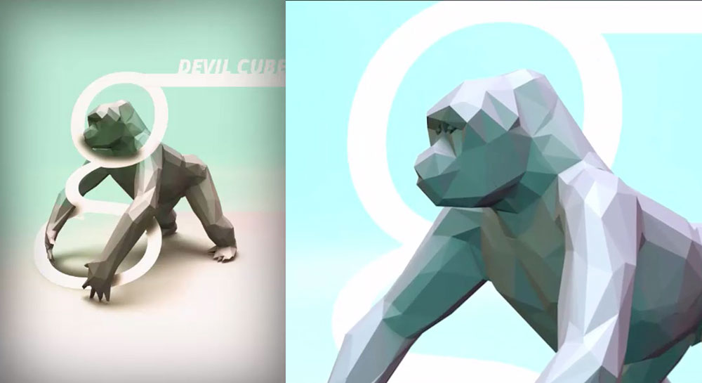 C4D+PS制作低面多边形动物海报教程 Create an Animal Poster