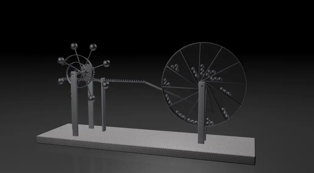 机械转动动画C4D工程文件 Perpetual Motion Machine