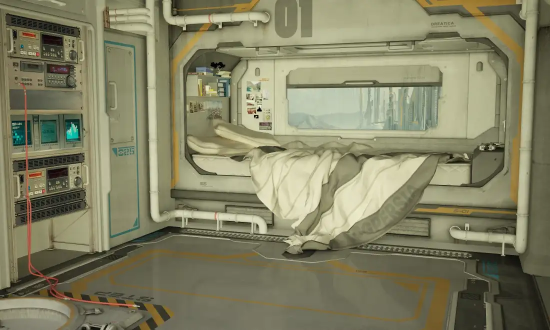 太空舱 科幻机械舱C4D模型 SciFi Bedroom