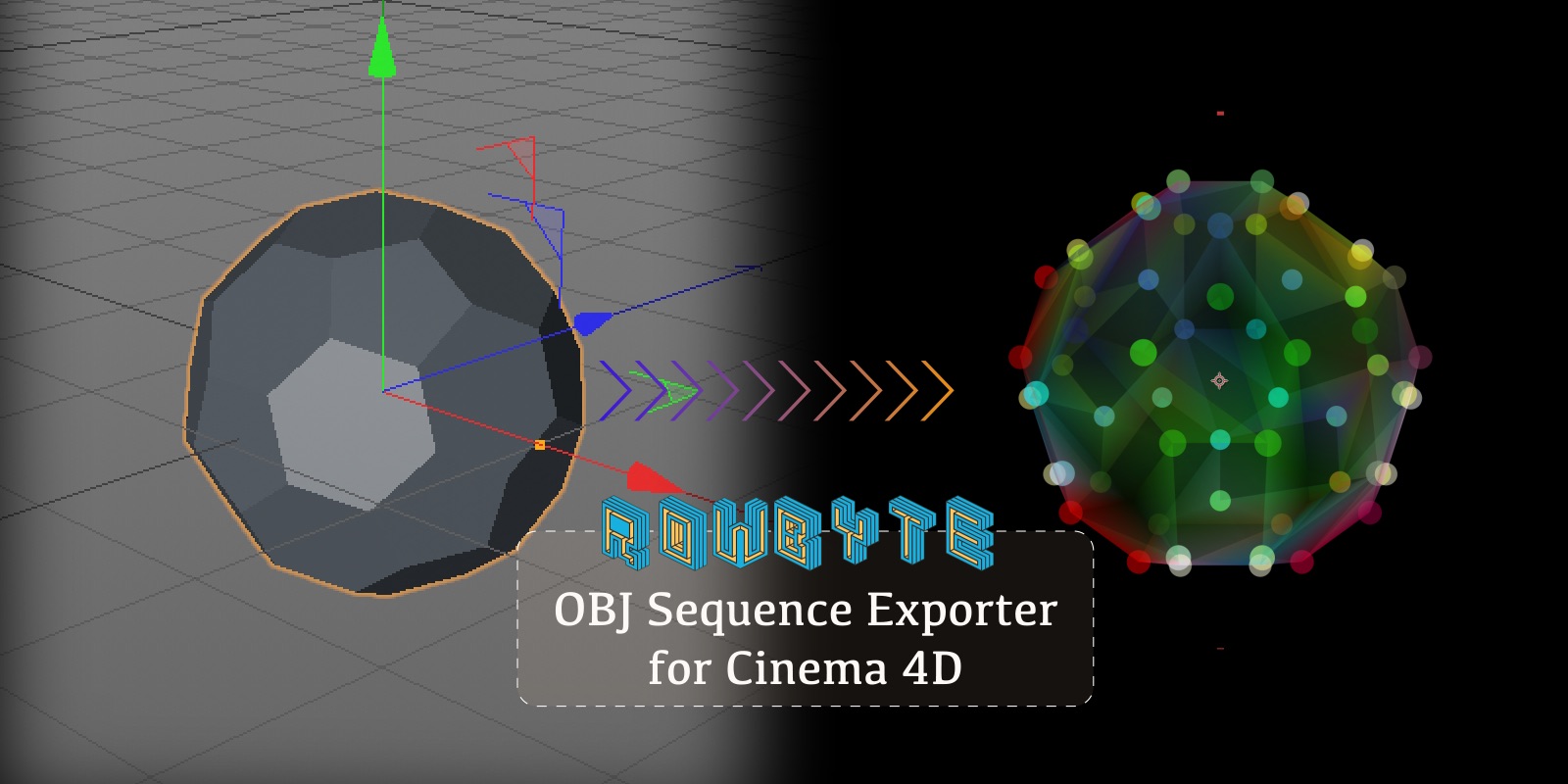 C4D插件:三维obj序列动画导出插件Plexus OBJ Sequence Exporter for Cinema 4D 免...