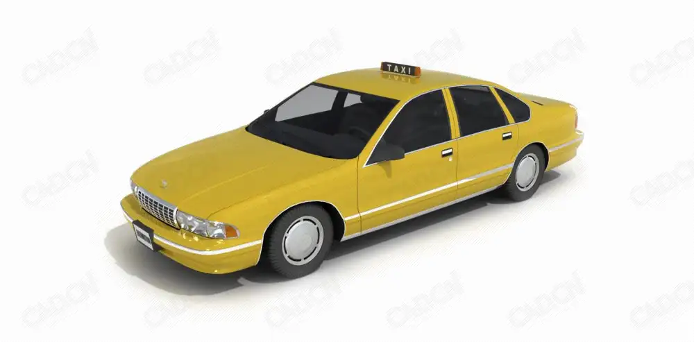 出租车C4D模型 taxi 3D model