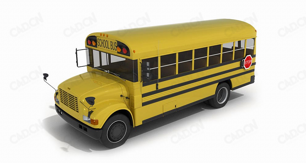 校车C4D模型 school bus 3d model