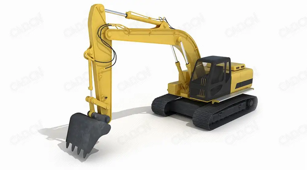挖掘机C4D模型 excavator 3D model