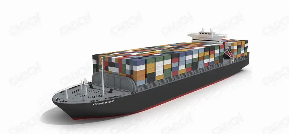 载满集装箱的大型货轮C4D模型 freighter 3D model