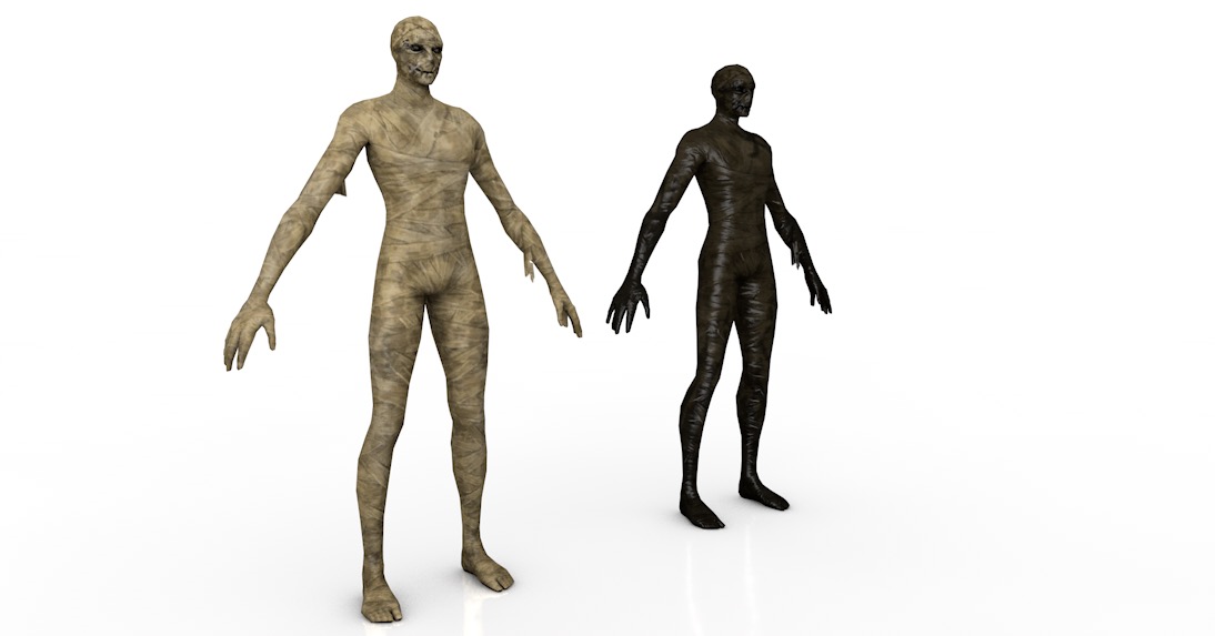 布条缠绕的尸体 木乃伊C4D游戏角色模型 SkullB 3dmodel