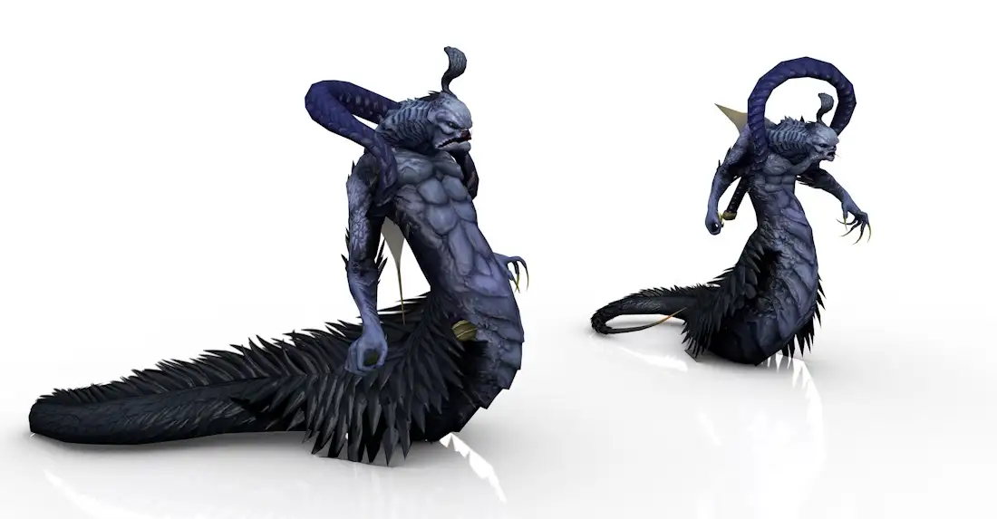 蛇人C4D游戏角色模型（绑定+动画） Snake Man 3dmodel