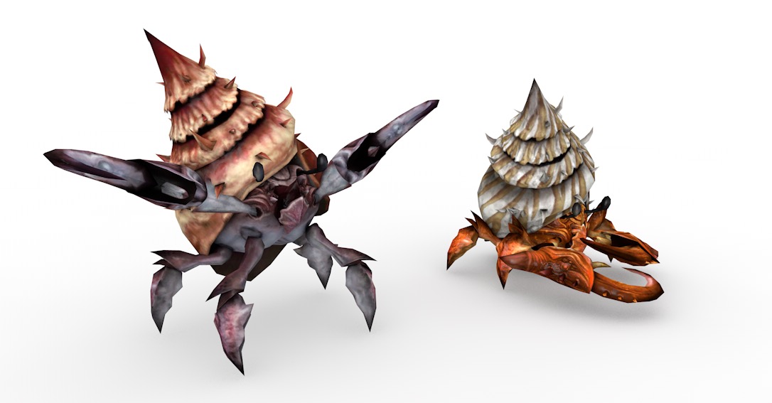 寄居蟹C4D游戏角色模型（绑定+动画） SoraCrab 3dmodel