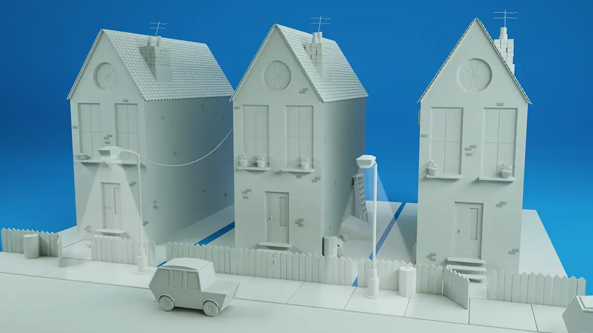 低面城市楼房+低面汽车C4D模型 C4D Low Poly Car and House Model - C4D之家 - Image-7.png