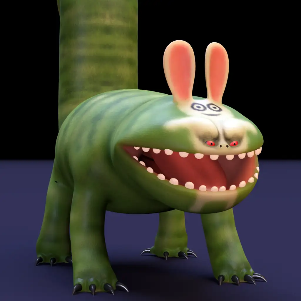 MAYA大坏兔子卡通角色模型 Bunny Eater Maya Rig - C4D之家 - bunny_eater_1.png