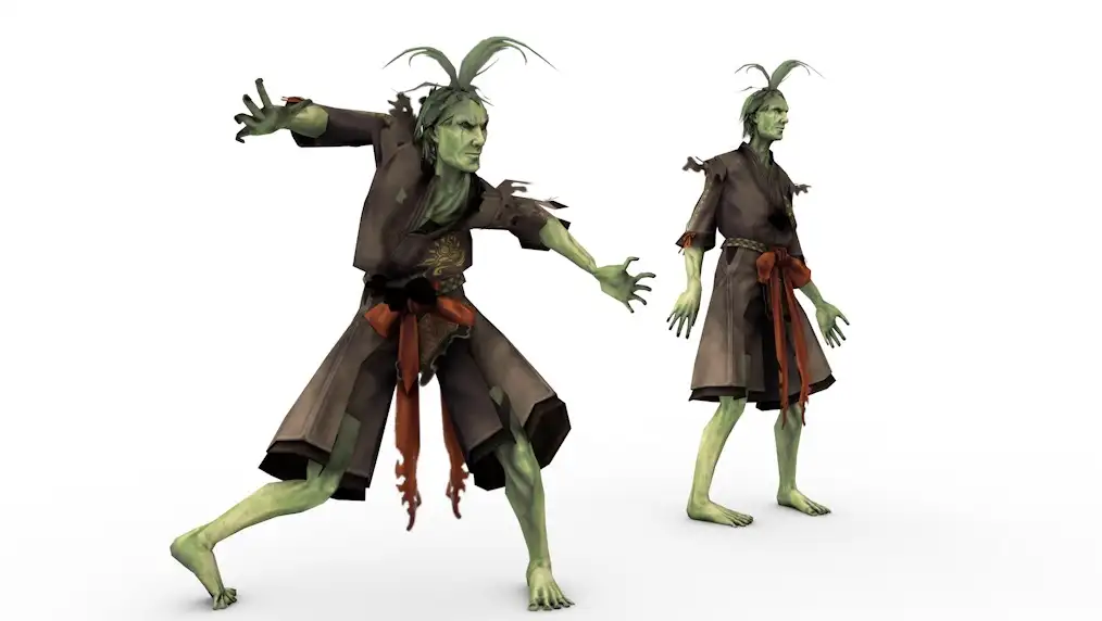 僵尸C4D游戏角色模型（绑定+动画） Zombie A 3d model