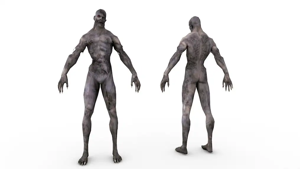 僵尸C4D游戏角色模型 Zombie B 3d model