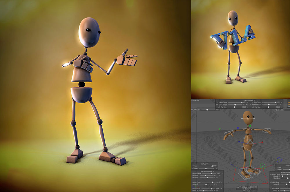 卡通玩偶C4D绑定模型 Boo C4D model