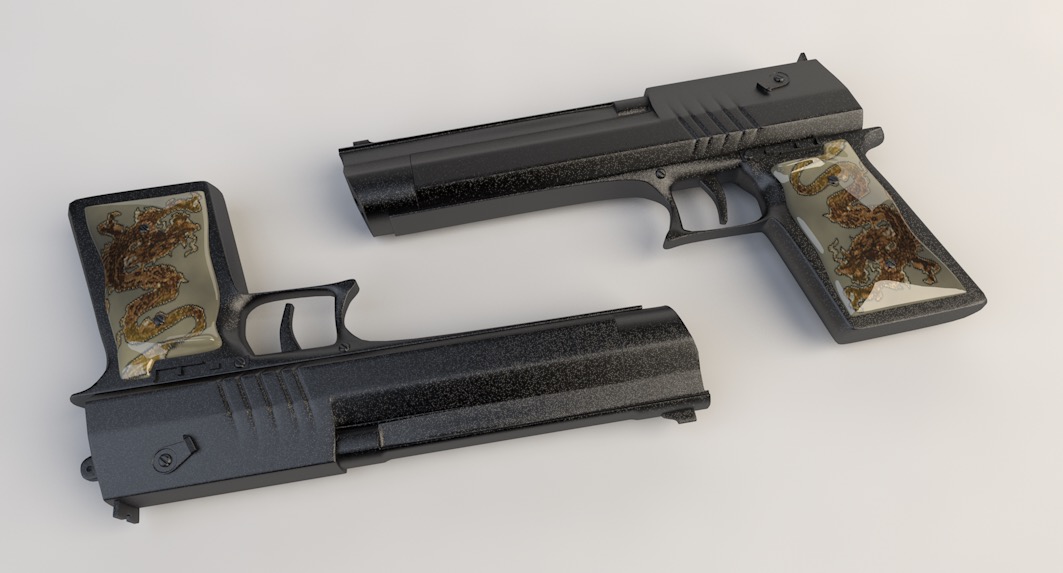 手枪C4D模型 cinema 4d gun 3d model