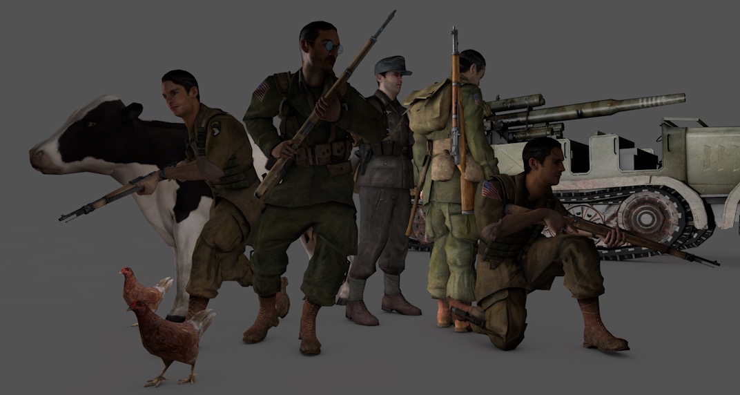 105套C4D射击游戏《战火兄弟连2》Brothers in Arms - HH 2角色动画模型合集