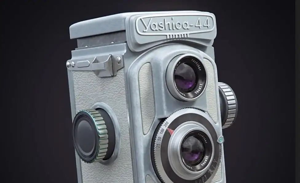 雅西卡Yashica x2双反相机C4D模型 （vray for c4d 1.9）