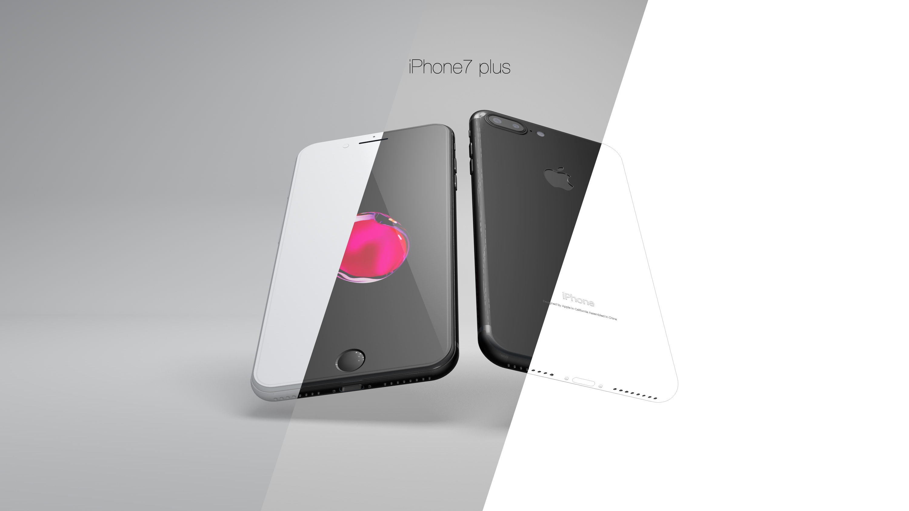 C4D练习——iPhone7 plus苹果手机建模渲染 - C4D之家 - 白模.jpg