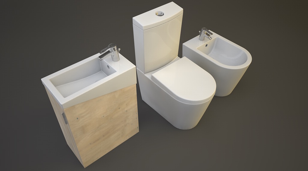 卫生间洗手池、坐便C4D模型 Urb Y Plus Sanitaryware