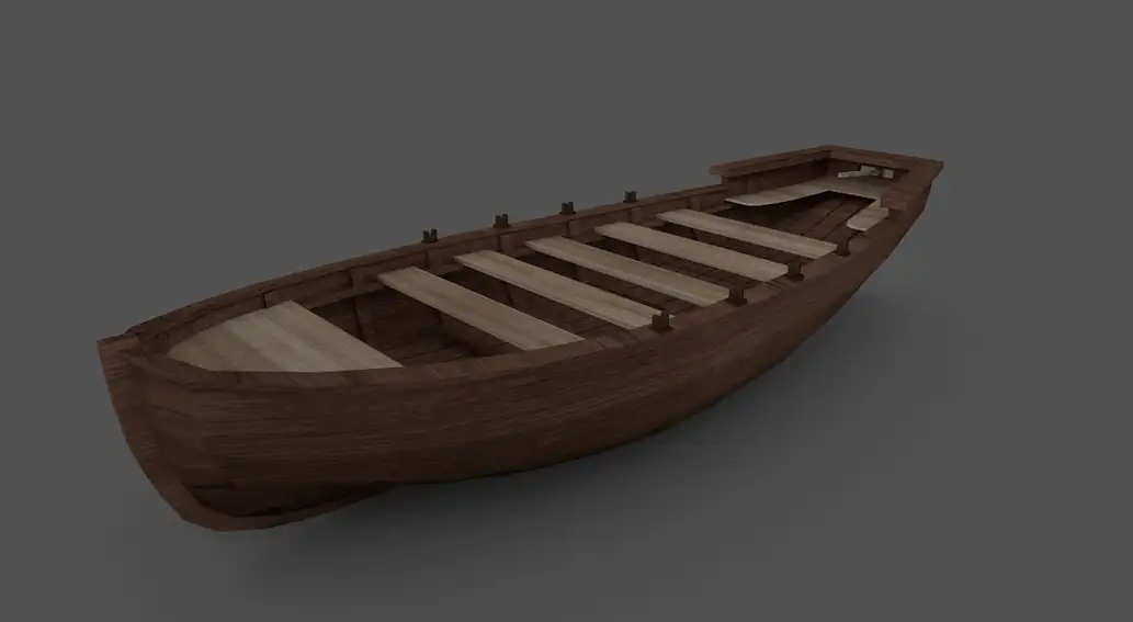 小木船C4D模型 Wood Boat