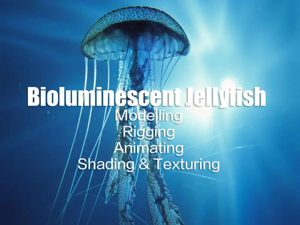 水母建模材质绑定动画C4D教程 Bioluminescent Jellyfish