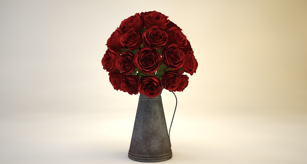 客厅装饰花卉：金属杯中的玫瑰C4D模型 Red Roses in Metal Kettle 3D Model - C4D之家 - cinema4d_ 2016-10-31 23.30.38.jpg