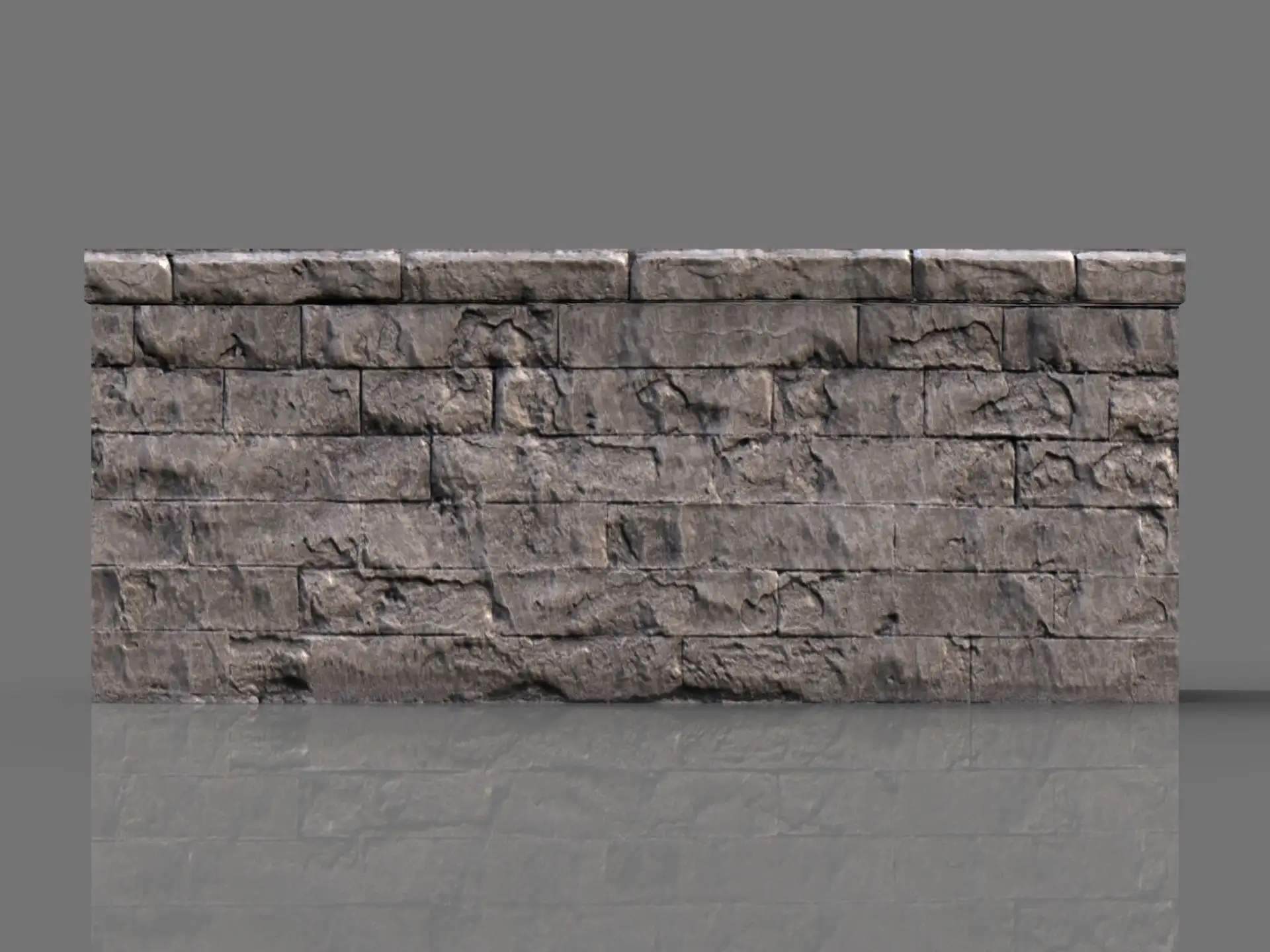 石墙C4D模型 Stone Block Wall