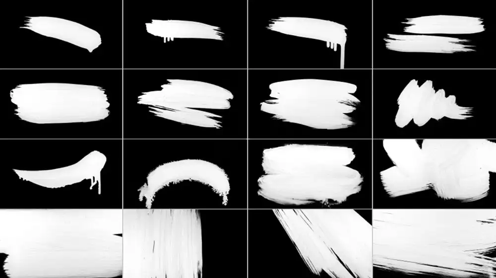 16个毛笔笔刷动画高清视频素材 Natural Paint Brush Pack