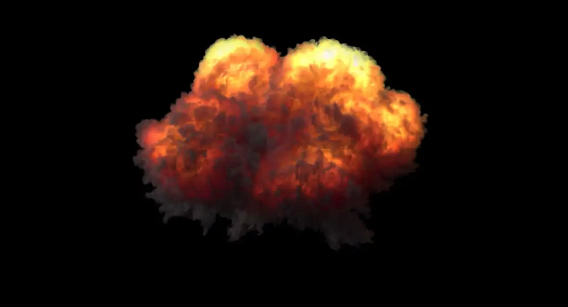 爆炸烟雾火焰高清视频素材(含透明通道) Explosion
