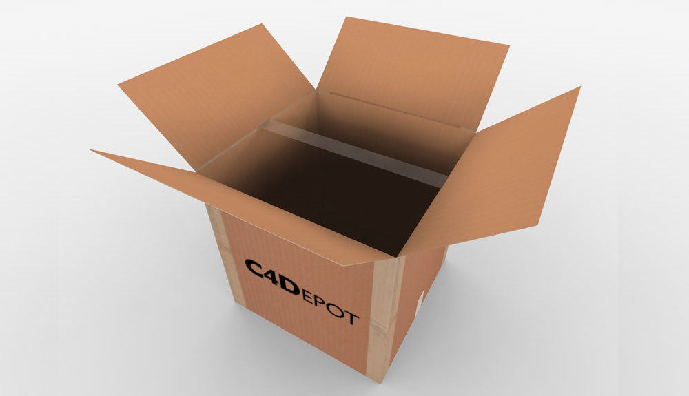 纸箱C4D工程预设 Cardboard Box Rigged