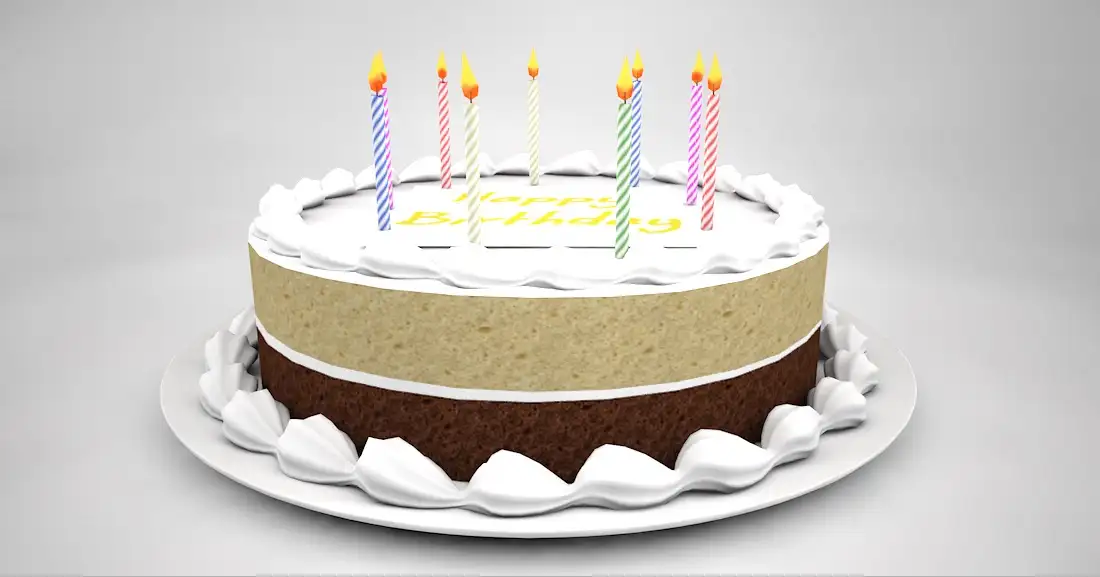 奶油生日蛋糕C4D模型 Birthday cake c4d model