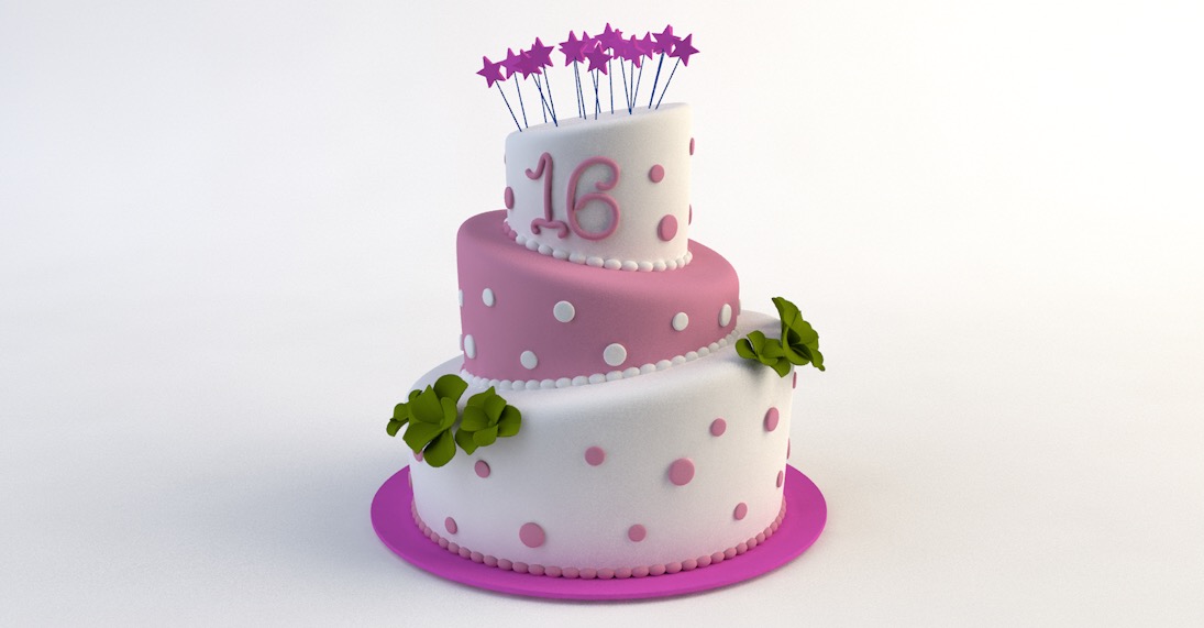 16岁女孩粉红色系的生日蛋糕C4D模型 cake 3d model - C4D之家 - cinema4d_ 2016-11-10 23.31.05.jpg