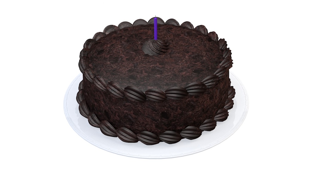 巧克力生日蛋糕C4D模型 cake c4d model