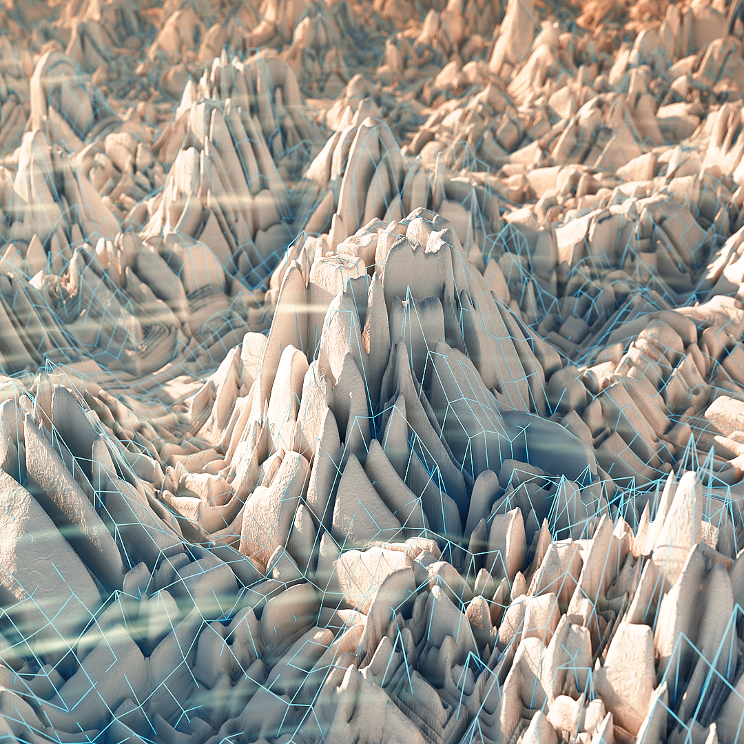 C4D实用工程第24季：网格山峰C4D工程文件 c4d project