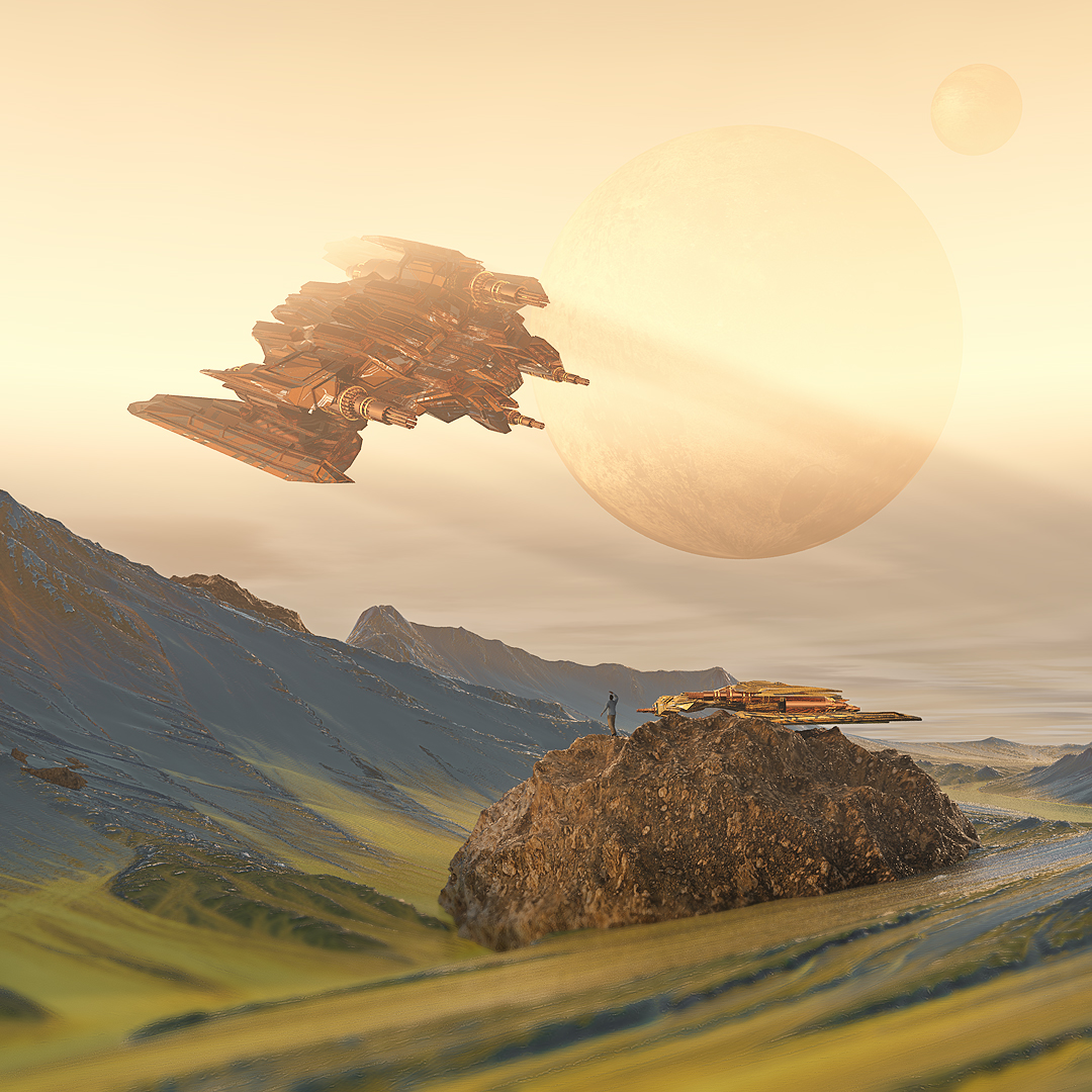 C4D实用工程第54季：外星飞船造访地球C4D工程文件 c4d project