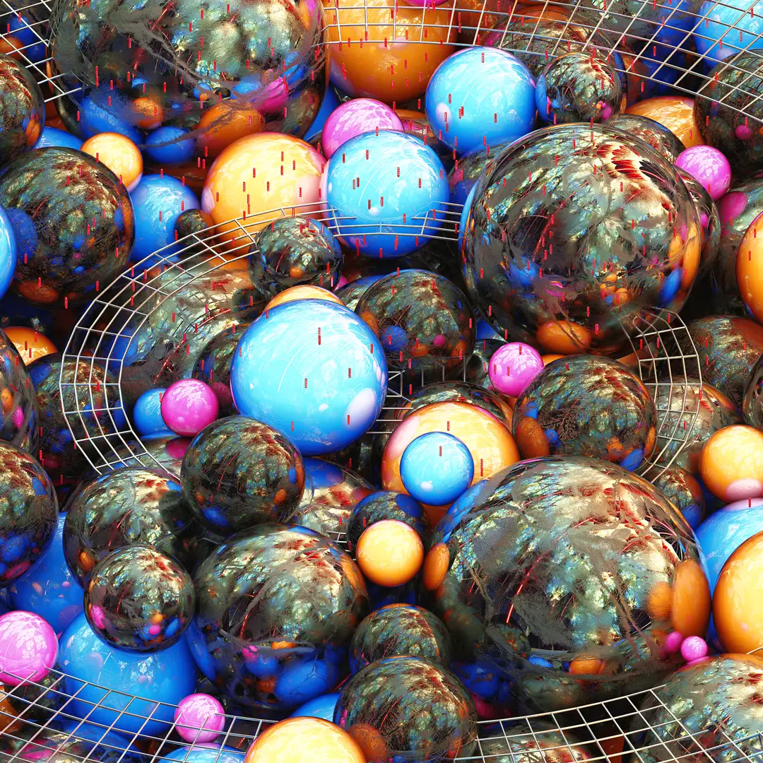 C4D实用工程第76季：七彩圆球动画C4D工程文件 c4d project