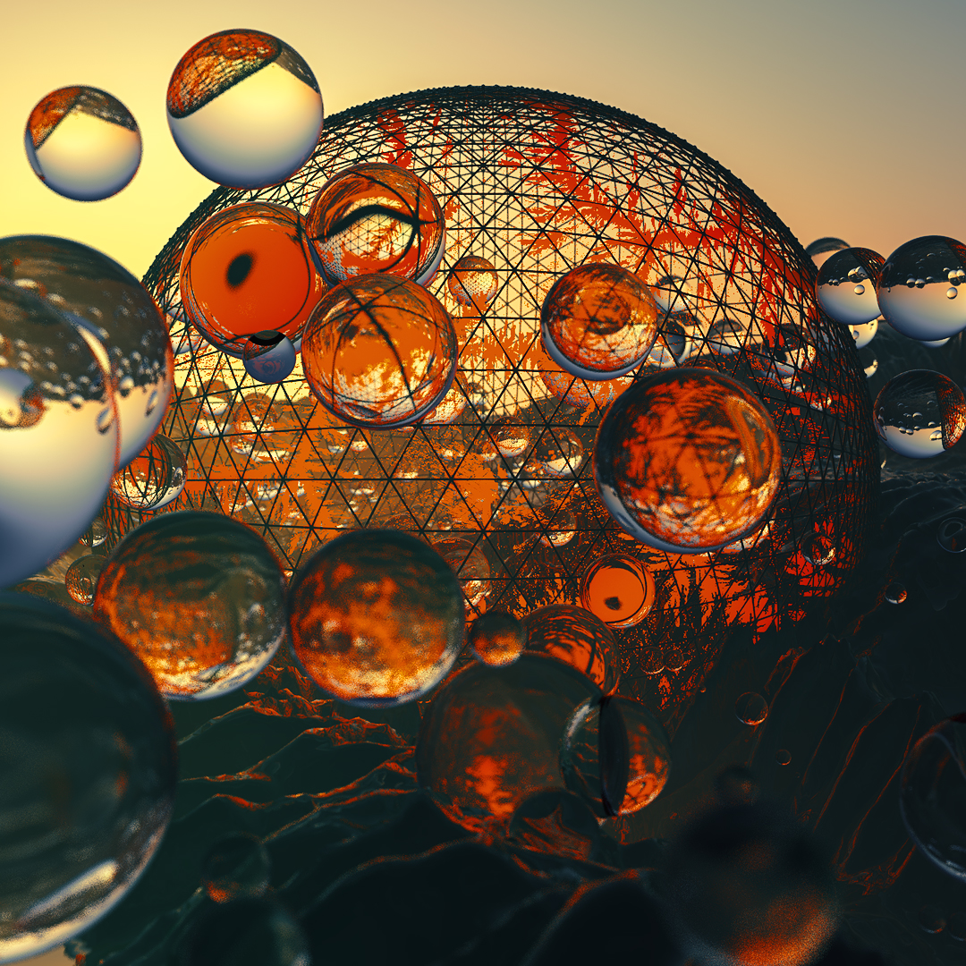 C4D实用工程第88季：透明圆球创意C4D工程文件 c4d project