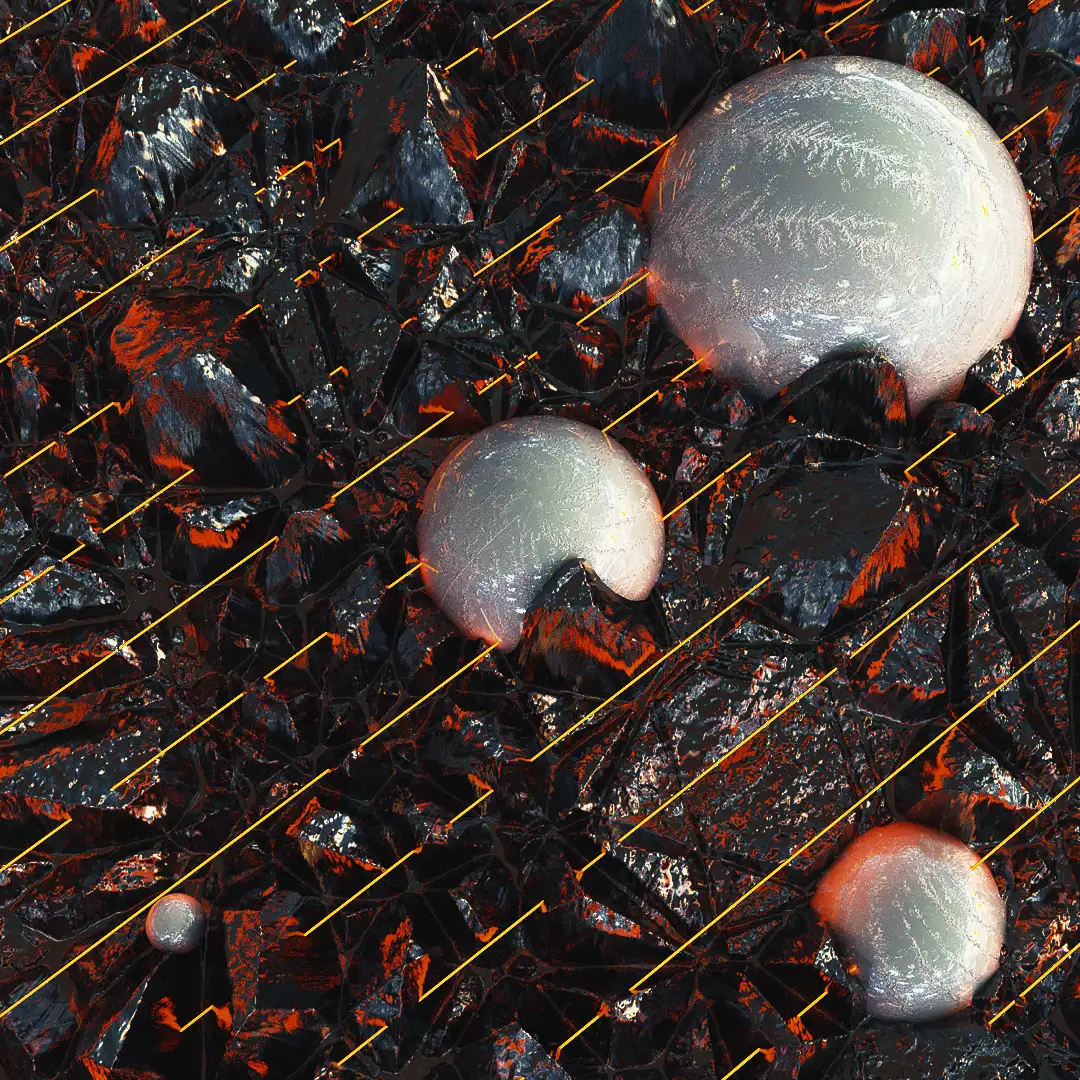 C4D实用工程第112季：石缝中的圆球创意C4D工程文件 c4d project