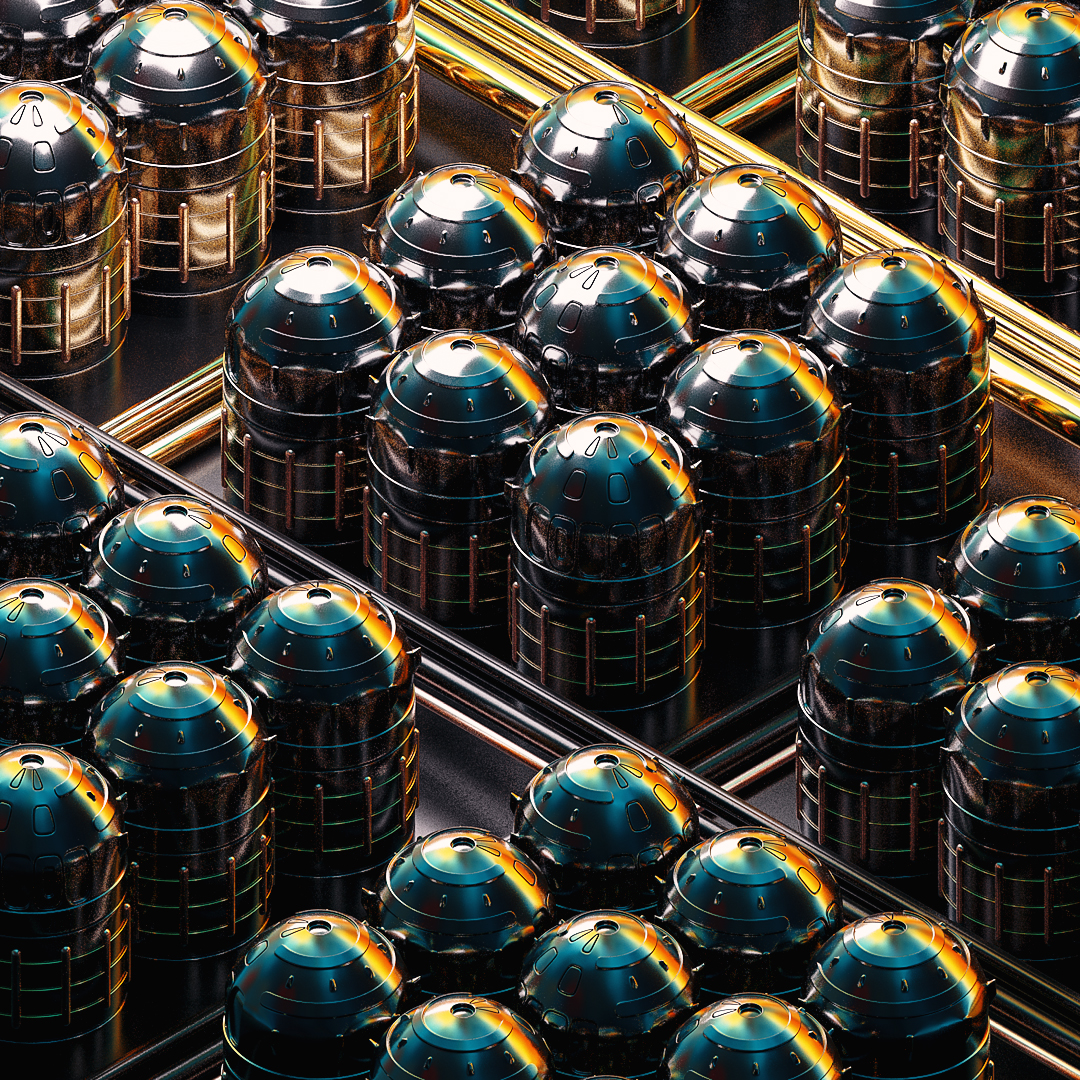 C4D实用工程第115季：高科技武器金属罐C4D工程文件 c4d project