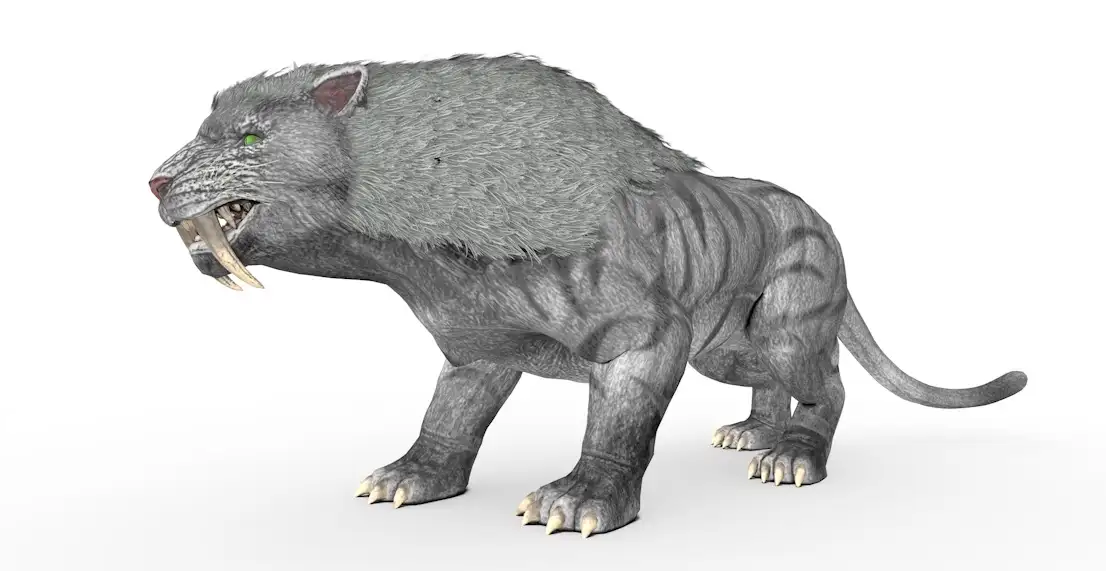 史前动物：剑齿虎C4D模型（15套/含绑定动画）Saber 3d model