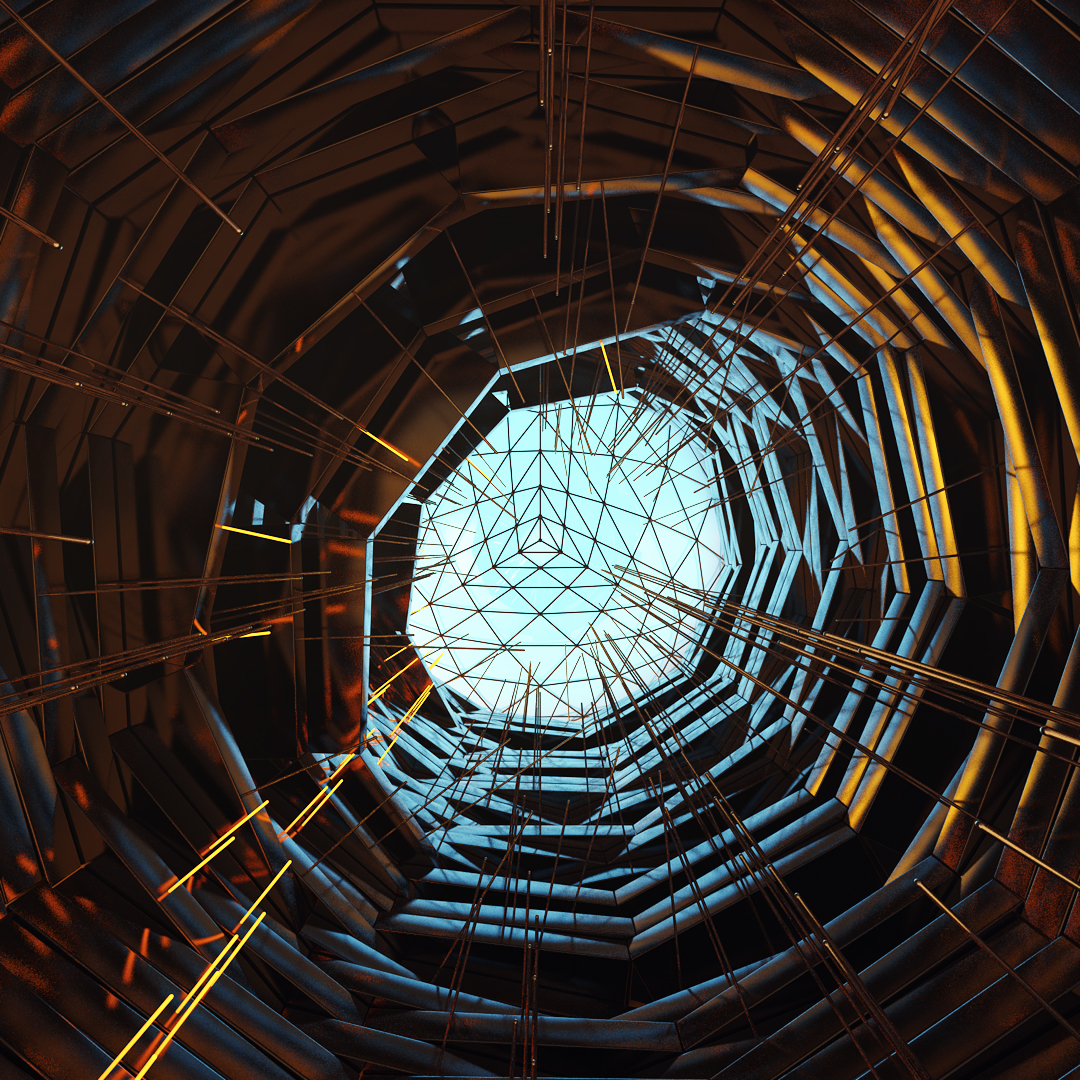 C4D实用工程第156季：科幻时空隧道创意C4D工程文件 c4d project