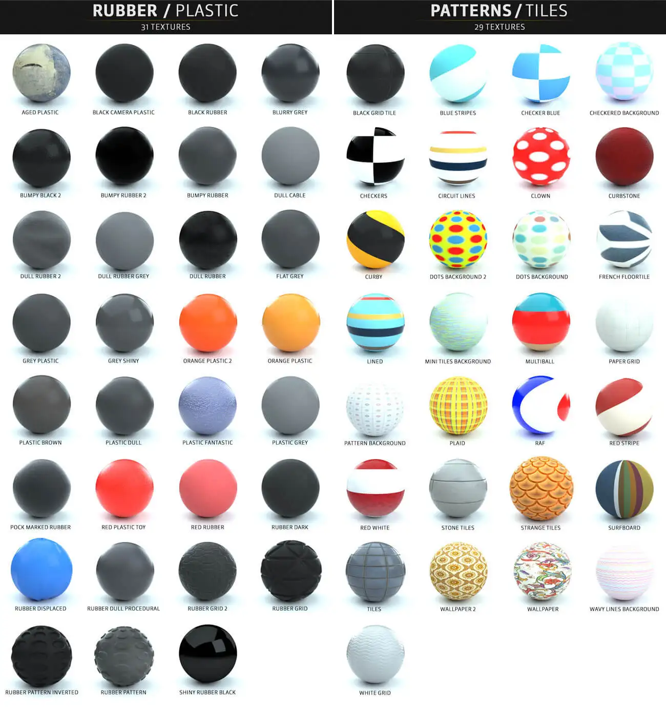 500个C4D for Octane渲染器材质预设合集包 - C4D之家 - C4D-Otoy-Octane-Render-Material-Textures-Pack-Rubber-Plastic.jpg