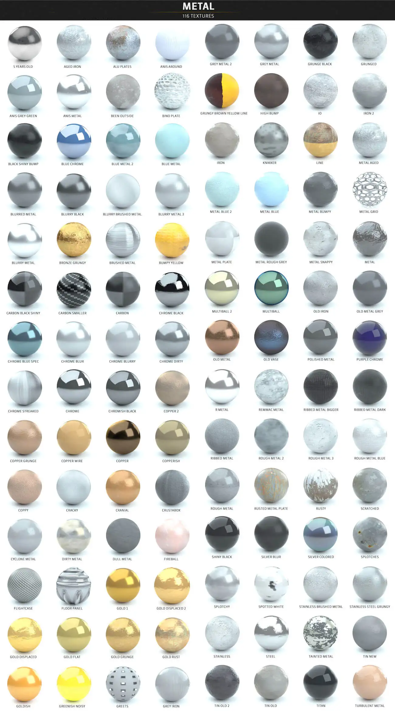 500个C4D for Octane渲染器材质预设合集包 - C4D之家 - Material-Pack-For-Octane-metal.jpg