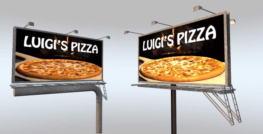 户外大型广告牌C4D模型 Billboard 3d model